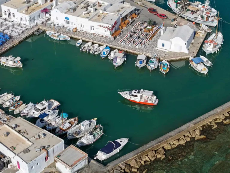 Zeppos II inside the Naousa old port